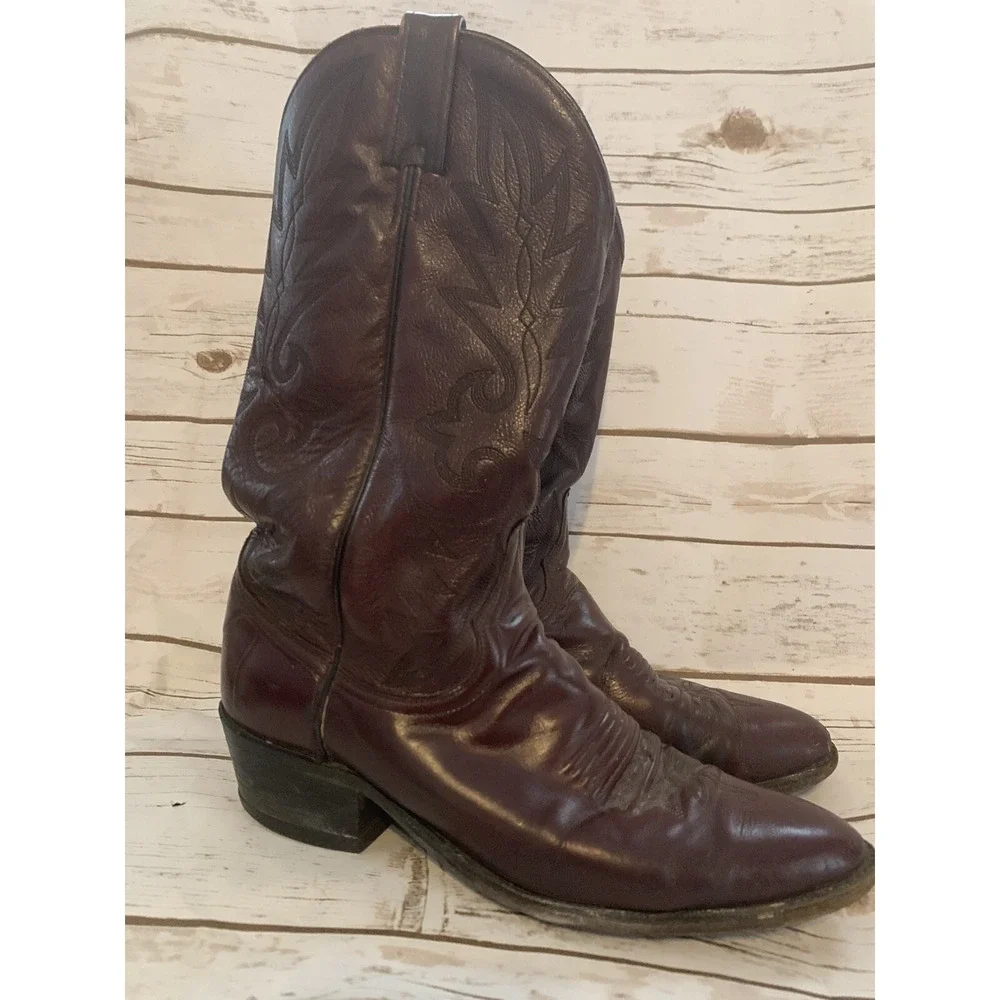 Dan Post Men's Cordovan 10  D‎ Leather Country/Western Boots #16773